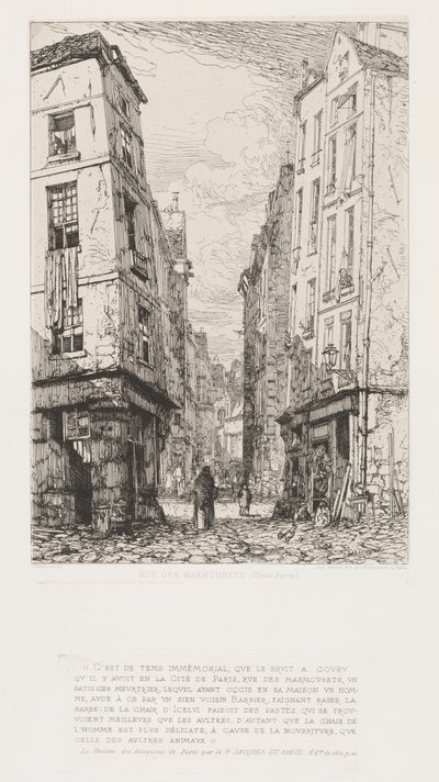 巴黎老街Marmousets街，1862年。 作者 马克西姆·拉兰（Maxim Lalanne）