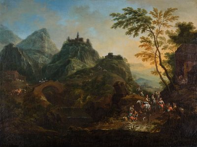 有桥的理想山景 作者 马克西米利安·约瑟夫·辛纳格尔