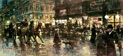 晚上的环城大街，维也纳 作者 马克西米利安·伦兹（Maximilian Lenz）