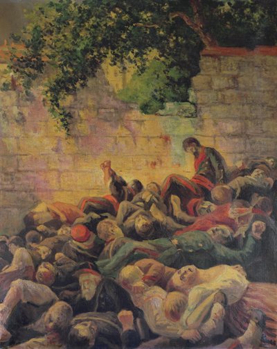 在&39;Mur des Federes&39;执行公民 作者 马克西米利安·卢斯（Maximilien Luce）