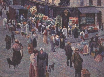 女修道院长街（The Rue des Abbesses） 作者 马克西米利安·卢斯（Maximilien Luce）