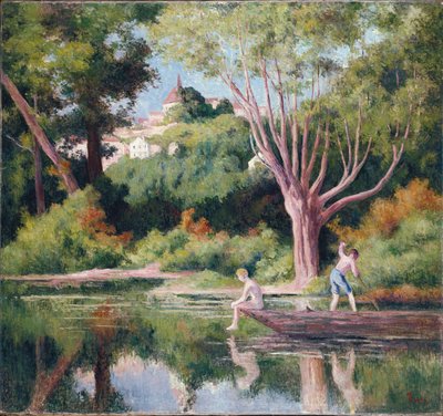 罗勒布瓦兹，沐浴 作者 马克西米利安·卢斯（Maximilien Luce）