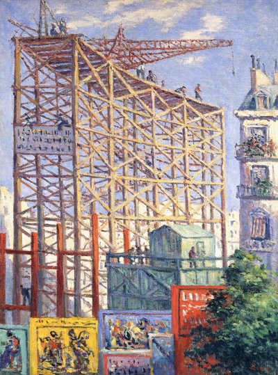 脚手架和海报，约1912年 作者 马克西米利安·卢斯（Maximilien Luce）