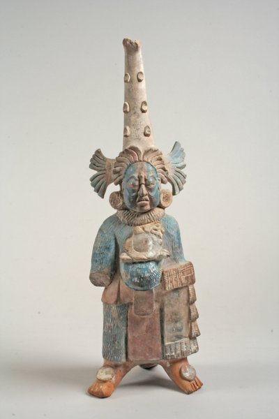 来自墨西哥的服装图，7至8世纪（陶瓷，颜料） 作者 Mayan