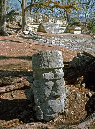 东院和寺庙 22 的景观，古典时期 7-8 世纪 作者 玛雅人