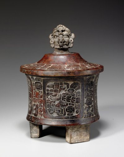 玛雅有盖雕花的三脚架船，约250-450年 作者 玛雅玛雅人