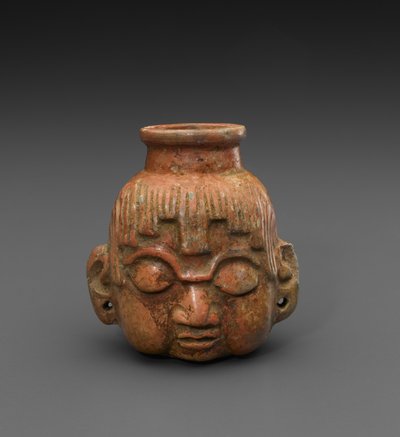 雕像头瓶，公元600-900年（陶瓷） 作者 玛雅玛雅人
