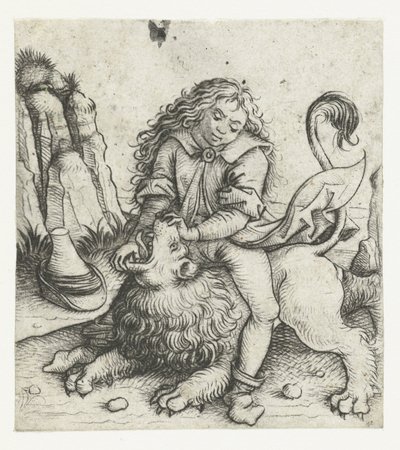 参孙战胜狮子
参孙传 作者 Meester van het Amsterdamse Kabinet