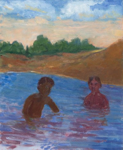 晚泳，2017（布面油画） 作者 梅根·威廉姆森