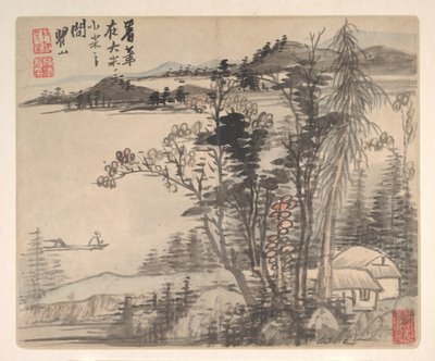 仿效古代大师的风景画，1693年。 作者 梅青