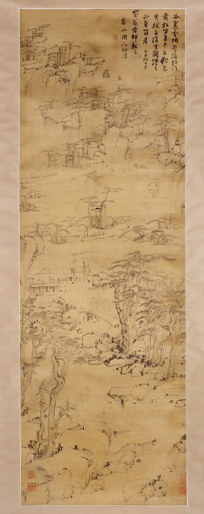 漫步在迷雾山谷，1649年。 作者 梅青