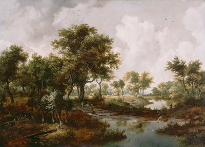 树木繁茂的风景，1667年 作者 迈德特·霍贝玛