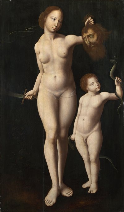 朱迪思和婴儿赫拉克勒斯，约1525年 作者 Mansi Magdalena 的主人