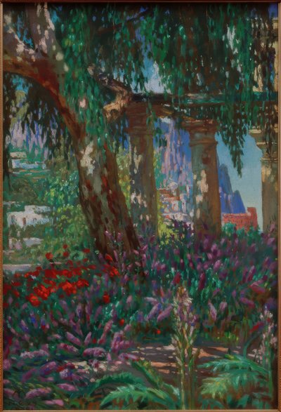 卡普里岛的风景：一排柱子的景色 作者 梅尔基奥·莱希特