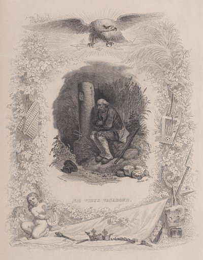 老流浪者》，出自《贝朗热全集》，1829年。 作者 梅尔基奥·佩罗纳德
