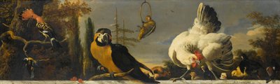 栏杆上的鸟儿 作者 Melchior d'Hondecoeter