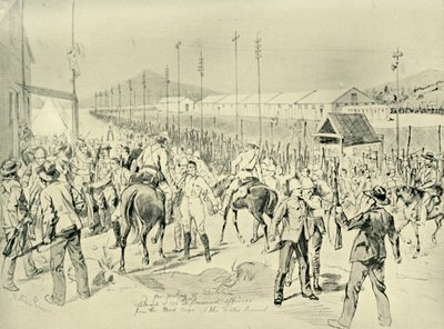 比勒陀利亚占领：1901年英国军官获释。 作者 梅尔顿·普里尔