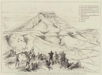 德兰士瓦战争，Majuba山战役的草图计划，从Mount Prospect营地上方的山上看 作者 Melton Prior