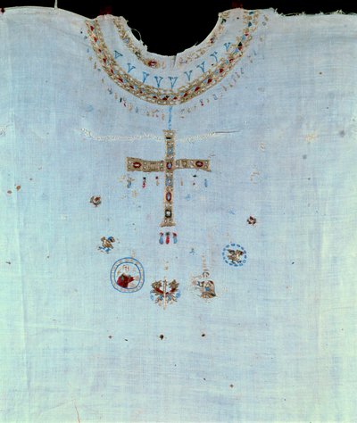 Merovingian 艺术：Saint Bathilde（或 Batilde，Bathylle，Beaudour）（626-680）法郎王后和克洛维斯二世的妻子的祭司礼服，然后是切勒修道院的修女。 切尔。 阿尔弗雷德·博诺博物馆 作者 Merovingian