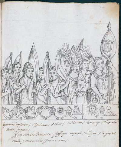 亨特女士242 f.246r墨西哥省代表，来自特雷斯卡拉历史学院的Diego Munoz Camargo 作者 墨西哥学校