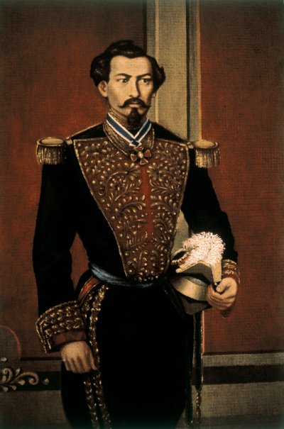 米格尔·米拉蒙 (1831-1867) 的肖像，墨西哥将军和政治家（布面油画） 作者 墨西哥学校