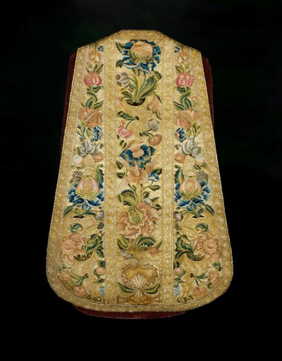 约1730年的牧师袍（纺织）。 作者 墨西哥学校