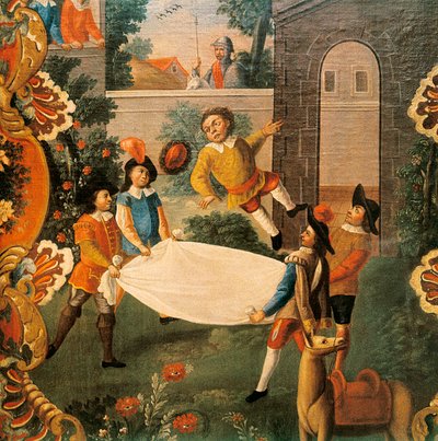Scene from Don Quixote of the Channel (El ingenioso Hidalgo Don Quijote de la Mancha) by Miguel de Cervantes (1547-1616) 18th century (painting) 作者 墨西哥学校