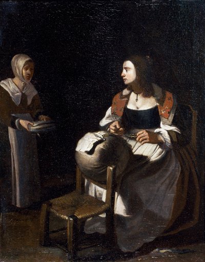 枕边花边制造商（布面油画） 作者 迈克尔（到）斯威特（Sweerts）