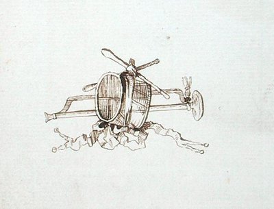 来自迈克尔-法拉第剪贴簿的图画（纸上笔墨）。 作者 迈克尔·法拉第