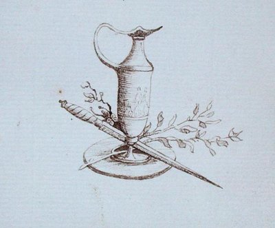 来自迈克尔-法拉第剪贴簿的图画（纸上笔墨）。 作者 迈克尔·法拉第