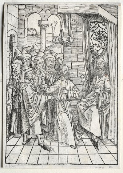 宝物箱：1491年，在凯亚法斯大教堂之前的基督。 作者 迈克尔·沃尔吉姆特