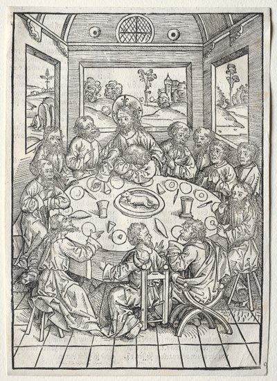 百宝箱：最后的晚餐，1491年。 作者 迈克尔·沃尔吉姆特