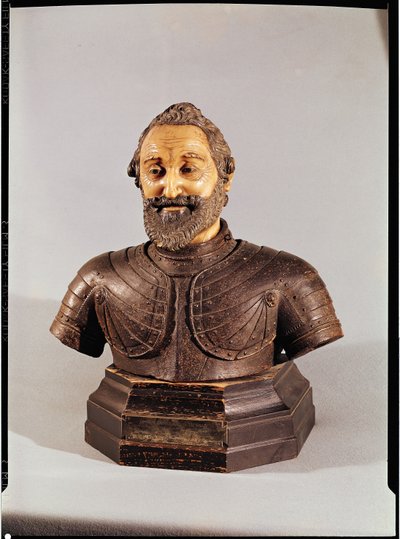 亨利四世的半身像（1553-1610）（蜡和石头） 作者 Michel Bourdin