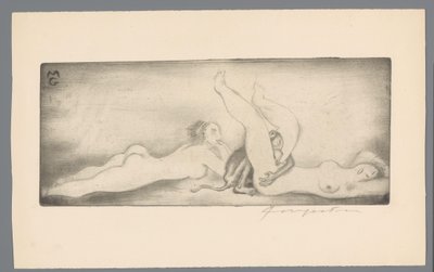 詹尼-曼特罗（Gianni Mantero）题写的 Ex libris
MG（物上标题） 作者 Michel Fingesten（艺术家签名）