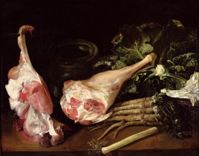厨房用桌，静物画 作者 Michel Honore Bounieu
