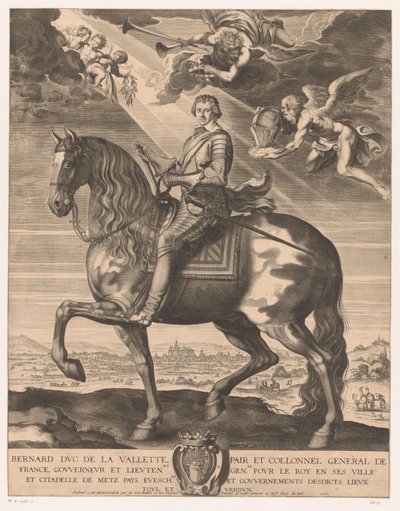 埃佩尔农公爵 Bernard de Foix de la Valette 的骑马肖像 作者 来自 Epernon 的 Bernard de Foix de la Valette