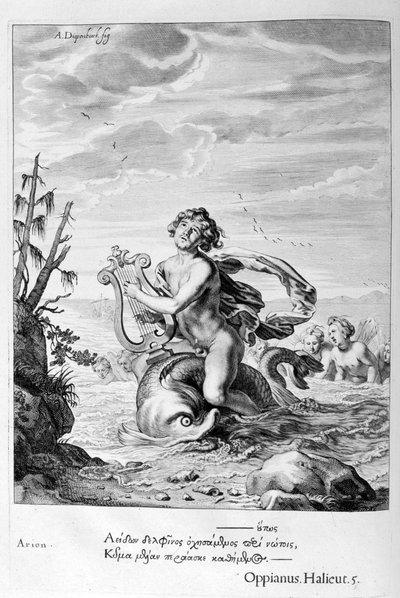 海豚救出的Arion，1655年 作者 米歇尔·德·马洛雷斯