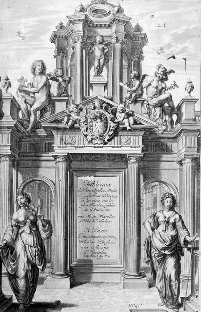 缪斯女神庙的桌子前作，1655年。 作者 米歇尔·德·马洛雷斯