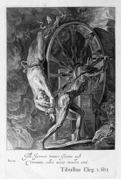 车轮上的塔塔鲁斯（Tartarus）的Ixion，1655年 作者 米歇尔·德·马洛雷斯