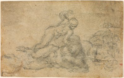 米开朗基罗 - 大卫与歌利亚。单行本建筑研究，约 1550-1556，I，32a 作者 米开朗基罗