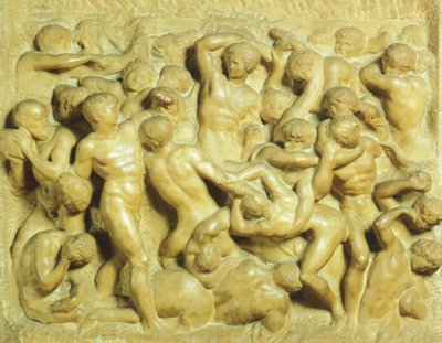 米开朗基罗（1475-1564）的《拉皮斯人与半人马之战》，大理石，80 5x88厘米 作者 米开朗基罗（Michelangelo Buonarroti）