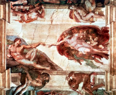 创造亚当》，1508-1512年 作者 米开朗基罗（Michelangelo Buonarroti）