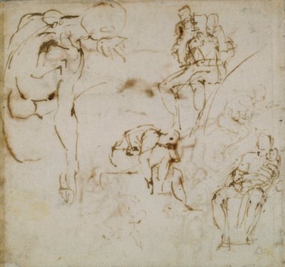 素描书中的一页，约1490-1560年 作者 米开朗基罗（Michelangelo Buonarroti）