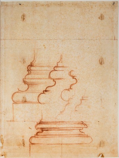 新圣器室的柱础，手写碑文 作者 米开朗基罗（Michelangelo Buonarroti）