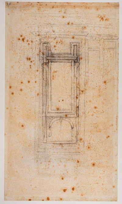 16 世纪劳伦森窗洞项目和研究（绘图） 作者 米开朗基罗（Michelangelo Buonarroti）