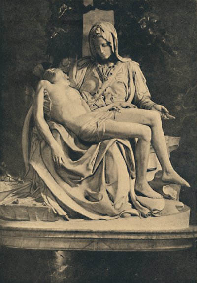 罗马-圣彼得大教堂。米开朗基罗的圣母怜子图，1910年 作者 米开朗基罗（Michelangelo Buonarroti）