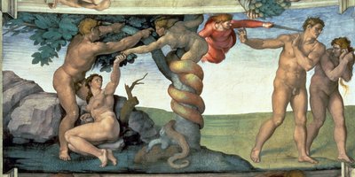 西斯廷教堂的天花板（1508-12）。人类的堕落 作者 米开朗基罗（Michelangelo Buonarroti）