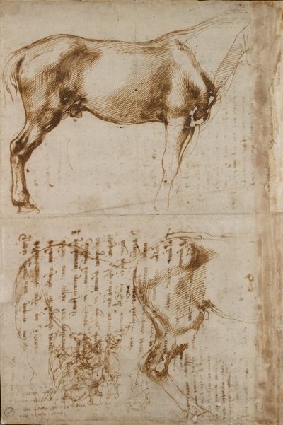 一匹马和一个骑士攻击步兵的研究，16世纪初 作者 米开朗基罗（Michelangelo Buonarroti）