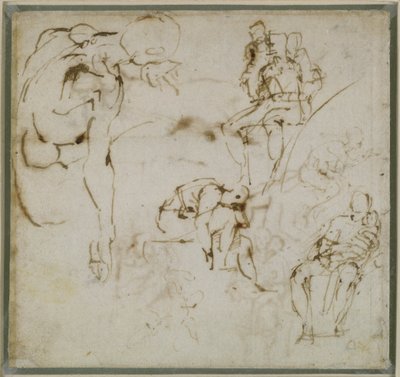 数字研究，c.1511 作者 米开朗基罗（Michelangelo Buonarroti）