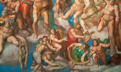 梵蒂冈西斯廷教堂的最后审判壁画，1536-1541。 作者 米开朗基罗（Michelangelo Buonarroti）